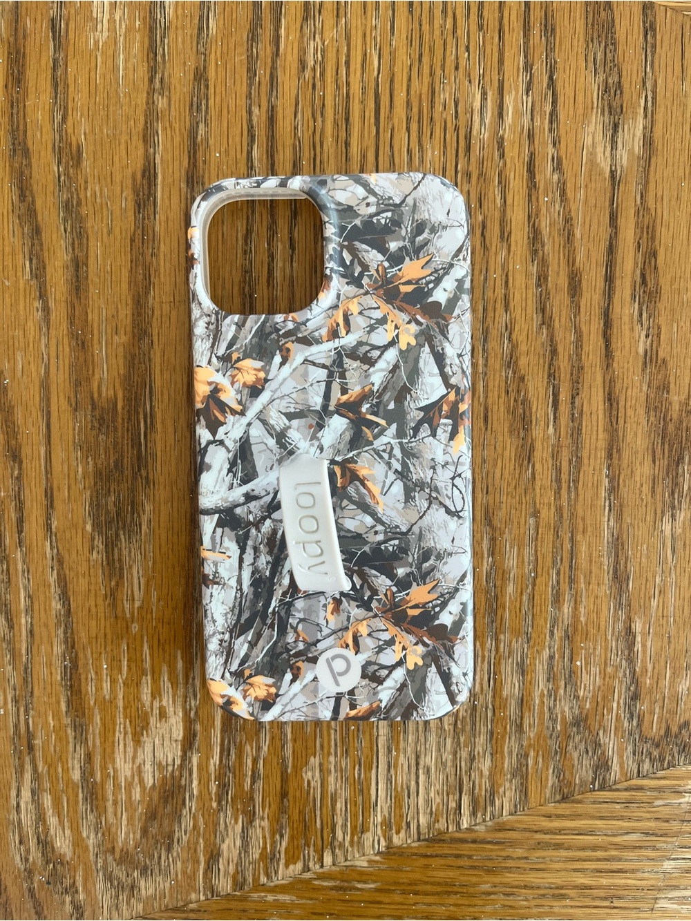 Loopy Camo Pattern iPhone Case with Orange Accents
